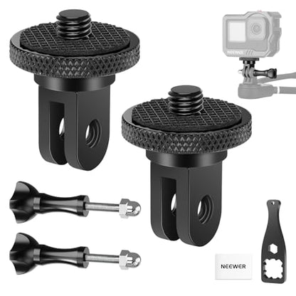 NEEWER Action Camera Tripod Mount Adapter with 1/4", Aluminum Alloy, GP-81 - style: GP-81