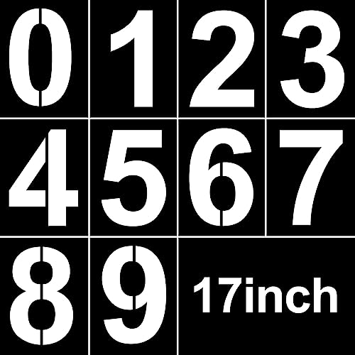 17 Inch Large Number Stencils - Reusable Plastic Digital Stencils for Cake, Address, Painting - size: 17 Inch