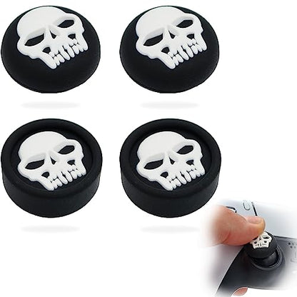 MatoSan 4 Thumbstick Grip Caps – Universal Silicone Controller Covers – Enhanced Grip, Precision & Protection – Anti-Slip Joystick Accessories for All Modern Game Controller - size: 4 Skull Set