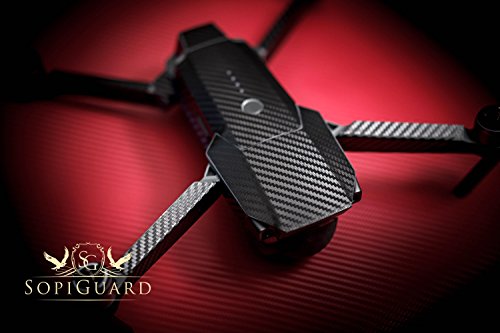 SopiGuard Black Carbon Fiber Precision Edge-to-Edge Coverage Vinyl Skin Controller Battery Wrap for DJI Mavic Pro