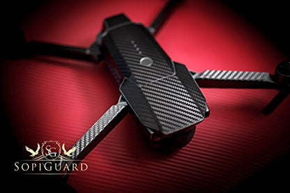 SopiGuard Black Carbon Fiber Precision Edge-to-Edge Coverage Vinyl Skin Controller Battery Wrap for DJI Mavic Pro