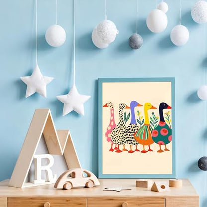 Duck Paint by Numbers Kit for Adults Beginner & Kids with Frame 8x12inch - color: Ducks(Framed), size: 8x12inch