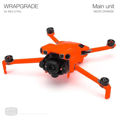 WRAPGRADE Skin Stickers Compatible with DJI Mini 5 Pro (Neon Orange) - color: Neon Orange