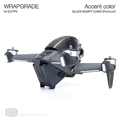 WRAPGRADE Skin Compatible with DJI FPV | Accent Color (Black Bumpy CAMO)