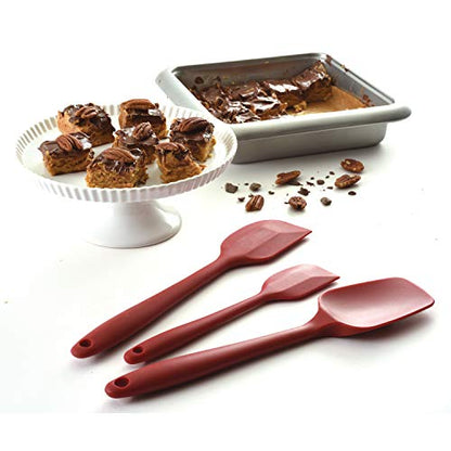Norpro, Red 3 Piece Silicone Spatula Set, large