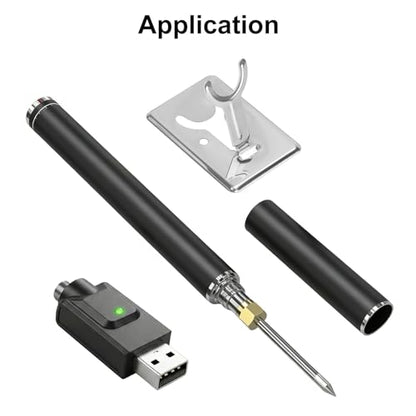 3-Pack Smart USB Thread Charger, Intelligent Battery Charger with LED Conversion Indicator Light, Fast Charging Overcharge Protection for Household Wireless Soldering Iron, Black