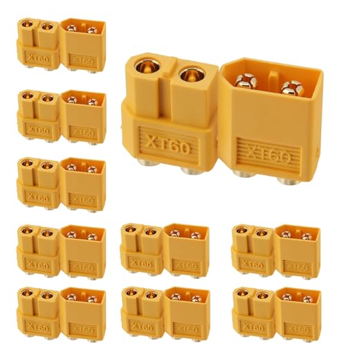 ELFCULB 10 Pairs Amass XT60PB PCB Mount Connectors for FPV Drones - color: 10 Pairs XT60PB
