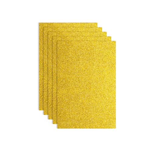 uxcell Foam Sheets 5Pcs 8x12Inch EVA Self-Adhesive Sparkle Yellow Glitters - color: Yellow