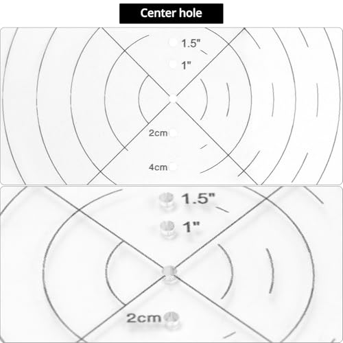 QWORK 10" Round Center Finder Compass with Clear Acrylic for Precise Circle Marking on Irregular Surfaces, Crafting, Woodworking, and Carpentry Tool