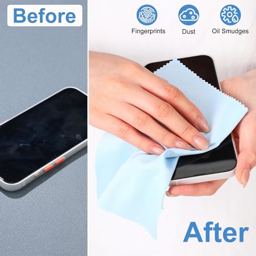 Frienda 50 Pcs Microfiber Glass Cleaning Cloths Lens, Light Color - color: Light Color