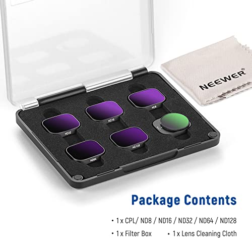 NEEWER ND Filter Set Compatible with DJI Mini 3 / Mini 3 Pro, 6 Pack - size: Mini 3Pro, style: 6 Packs ND/CPL (Aluminum)