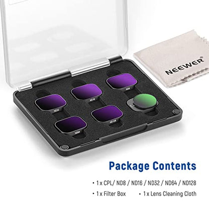 NEEWER ND Filter Set Compatible with DJI Mini 3 / Mini 3 Pro, 6 Pack - size: Mini 3Pro, style: 6 Packs ND/CPL (Aluminum)