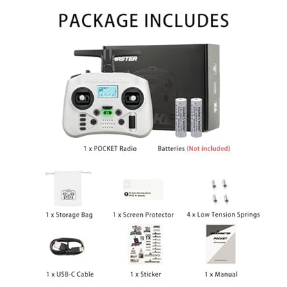 Radiomaster Pocket ELRS Transmitter, Hall Gimbal Portable Mode2 (White) - color: White-No Battery