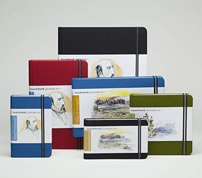 Travelogue Drawing Book, Square 5-1/2 x 5-1/2, Ivory Black Artist Journal