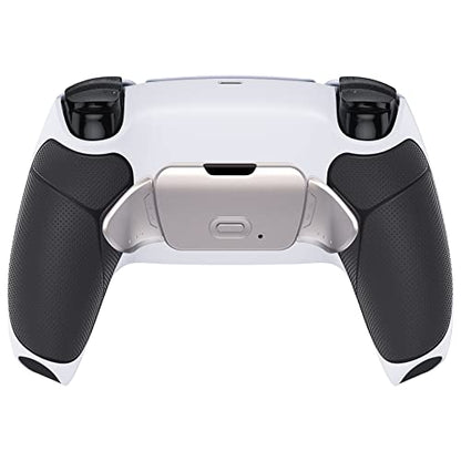 eXtremeRate Silver Real Metal Buttons RMB RISE V3 Remap Kit for PS5 Controller BDM-030 040 050, Black Rubberized Grip White Bottom Shell Upgraded Programable Back Buttons Set for PS5 Controller - color: White Black Silver