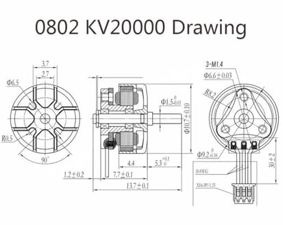 RS0802 0802 KV20000 1S Lipo Ultra-Light Outer Rotor Miniature Brushless Motor for Mobula7 75MM Micro FPV Whoop Drone (4PCS) - style: 4PCS