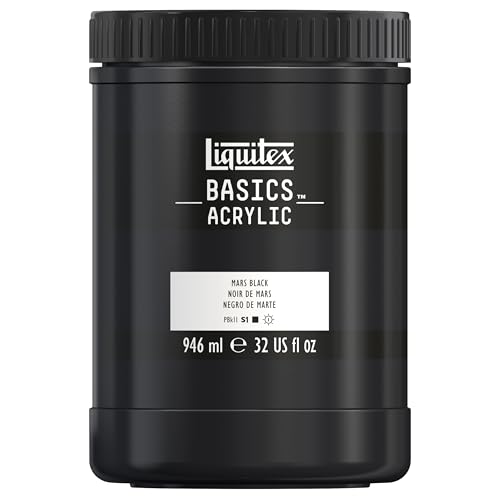 Liquitex BASICS Acrylic Paint, 32-oz Jar, Mars Black - color: Mars Black, size: 32 Fl Oz (Pack of 1)