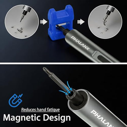 PHALANX 28-in-1 Electric Precision Screwdriver Repair Kit, Cordless, Grey - color: Grey-11