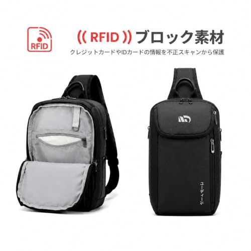 Sling Backpack RFID, Men Shoulder Crossbody Bag for 11-inch iPad Travel - color: Grey, size: Small