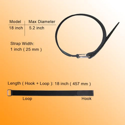 18 inch Extend Cable Strap and Adjustable Securing Strap with Buckle - 12 PCS Reusable Hook and Loop Fastening Nylon Cable Tie Wrap - size: 1 x 18 in