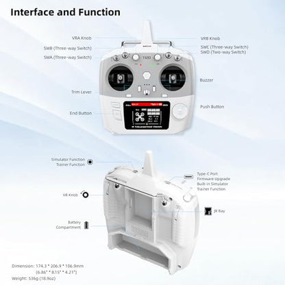 Radiolink T12D V2 2.4G 12 Channels JR ELRS RC Transmitter & R12F Receiver