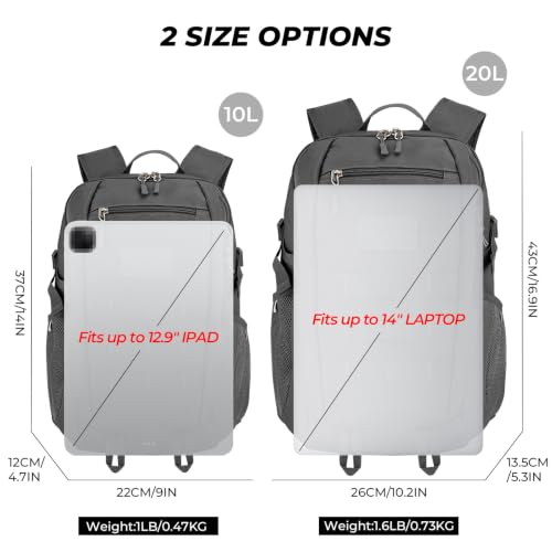 ArcEnCiel 10L/20L Mini X-Small Tactical Backpack MOLLE Daypack Gear Pack Camping Bag with Patch - color: Grey&green, size: 10L