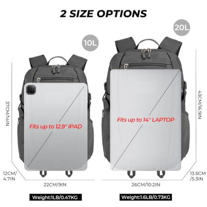 ArcEnCiel 10L/20L Mini X-Small Tactical Backpack MOLLE Daypack Gear Pack Camping Bag with Patch - color: Grey&green, size: 10L