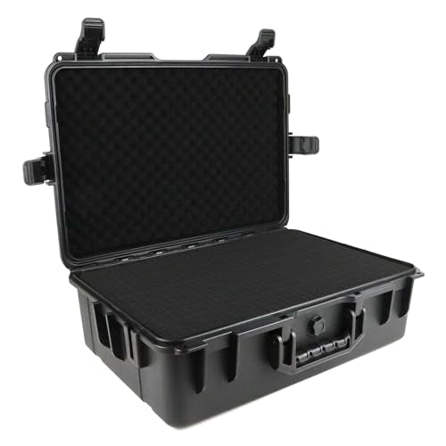 Hard Case with Grid line Cube Sheet Foam,Large,Black - size: Large