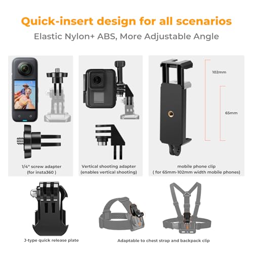K&F CONCEPT Action Camera Accessories Set for GoPro Hero 13-4 Mission 1 Pro