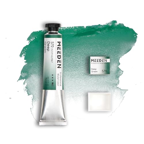 MEEDEN Professional Artist Watercolor Paint: Green Deep - 15ml/0.5oz - color: Green Deep