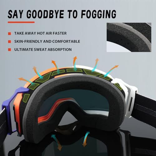 Motocross Goggles Anti-Fog Motorcycle Protective Eyewear for Men - color: Red
