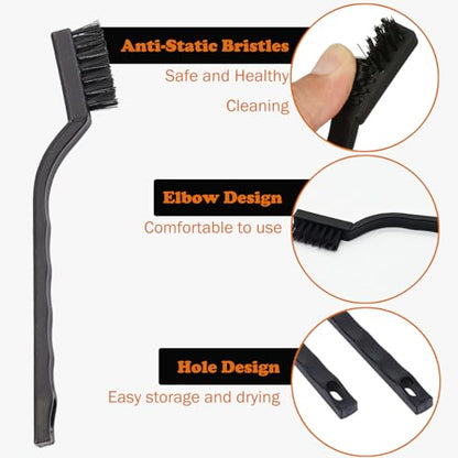 10PCS Anti Static ESD Cleaning Brush Kit, Keyboard PCB Motherboards Circuit Boards Electronic Devices Tool Set, Black