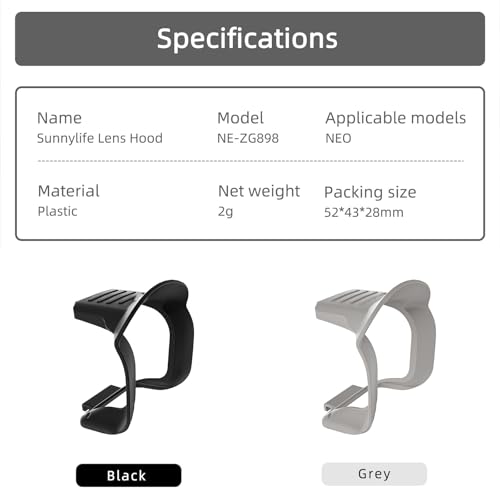 Lens Hood Gimbal Protector Anti-Glare Camera Sunshade Cover for DJI NEO Drone (Grey) - color: Grey
