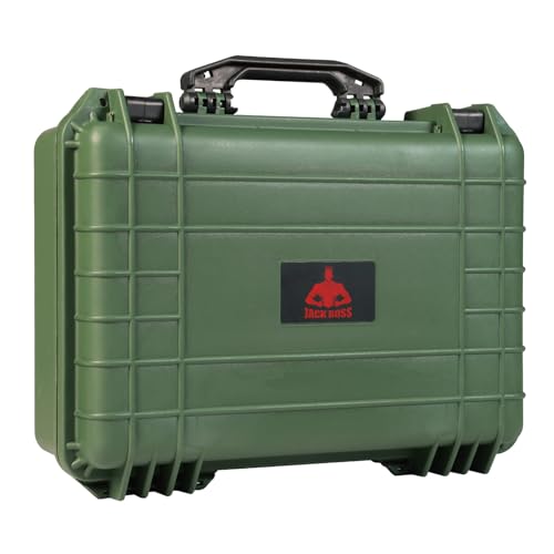 Jack Boss Waterproof Hard Camera Case with Pre-cut Foam,Green - color: GREEN