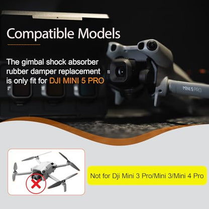 Replacement Gimbal Shock Rubber Damper for DJI Mini 5 Pro Gimbal Camera Shock Absorber Spare Parts Drone Body Accessories(5 Pcs)