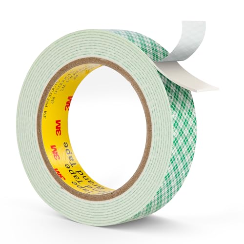 3M Double Sided Foam Tape 1" x 10Ft White 4026 Double Coated Urethane Adhesion Polyurethane Tape for Mounting Signs Craft DIY Projects Cards, 1 Pack - size: 1"×10ft