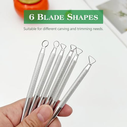6-Piece Aluminum Clay Sculpting & Carving Tool Set – Silver Craft Modelling Scrapers for Pottery, Polymer & Wax