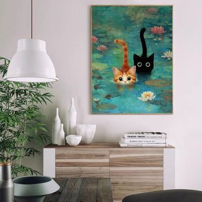 VIGEGU Black Cat Paint by Numbers Kit for Adults Beginner 16x20 Inch - color: MT6062
