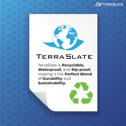 TerraSlate Waterproof Paper, 5 Mil 8.5” x 11”, Laser Printer & Copy Machine Compatible, Durable & Rain/Weather-Proof Copy Paper, White (50 Sheets) - size: 50 Sheets