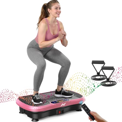 AXV Vibration Plate Exercise Machine Fitness Platform Body Vibrating Board - color: BT.PRO.PINK