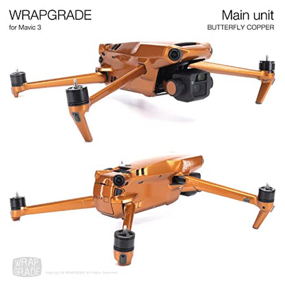 WRAPGRADE Skin Compatible with DJI Mavic 3 Pro (Butterfly Copper) - color: Butterfly Copper / Pro