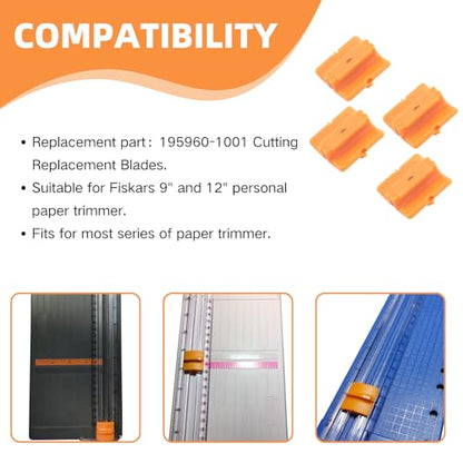 4-Pack Paper Trimmer Blades 195960-1001 for Fiskars Personal Trimmer