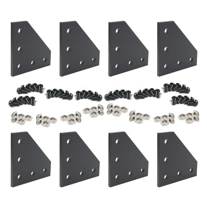 8 Sets 2020 Aluminum Extrusion Profile Hardware V T Slot L Brackets - style: 8Pcs L Type Bracket with Bolt Nut