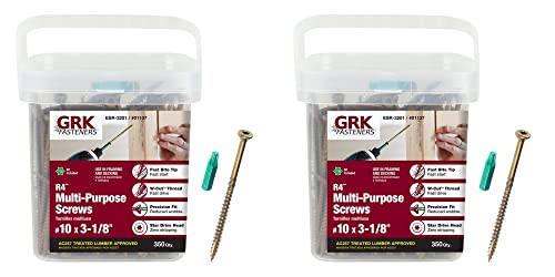 GRK 01137#10x3-1/8 Star Drive Bugle Head Climatek Coated Steel R4 Multi-Purpose Screws, 700/Box - size: #10 x 3-1/8" 700 count