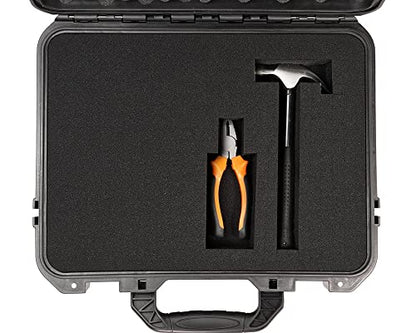 17in Waterproof Hard Shell Case with DIY Customizable Foam Insert (14.6 x 10.2 x 6.7in Interior) - color: Black-17in