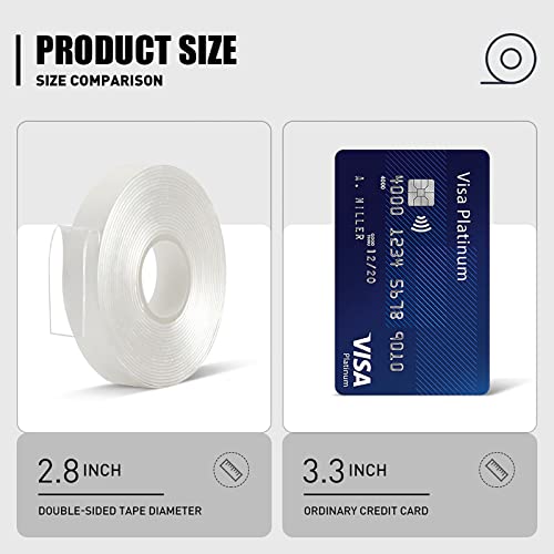 Double Sided Tape Heavy Duty, Clear, Acrylic, Sticky Nano Mounting Tape - size: 1/2"