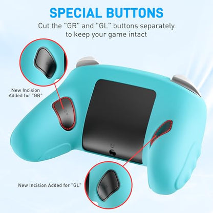Soft Switch 2 Pro Controller Case, Anti-Slip Silicone Cover Skin Compatible with Nintendo Switch 2 Pro Controller 2025, Ergonomic Comfort Grip Design Shell Protector - Blue - color: Blue