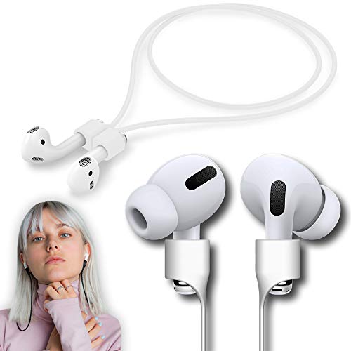 Ultra Strong Magnetic Airpod Pro Strap Anti-Lost Cord Sports Lanyard Compatible with Airpods 3rd 2nd Generation Pro 3 2 1 (White) - color: White