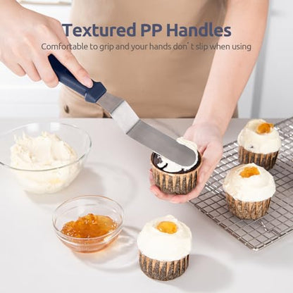 U-Taste Offset Icing Spatula Set, Cake Frosting Spreader, Midnight Blue - color: Midnight Blue (6", 8", 10")