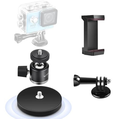 UTEBIT 66mm Strong Magnetic Base Mount with 360° Rotation Ball Head, Black - size: 66MM